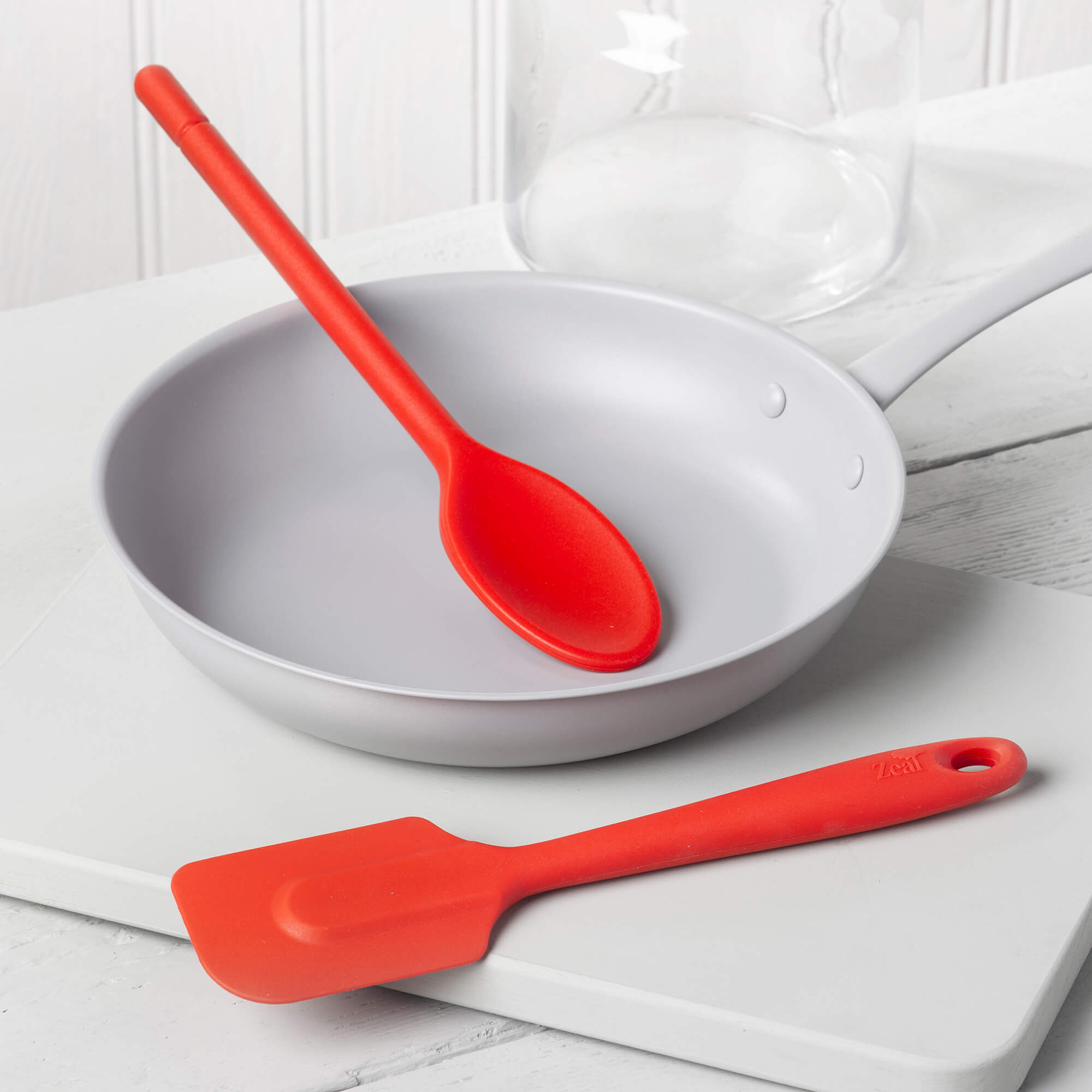 Zeal Silicone Spatula & Traditional Spoon Set in Red