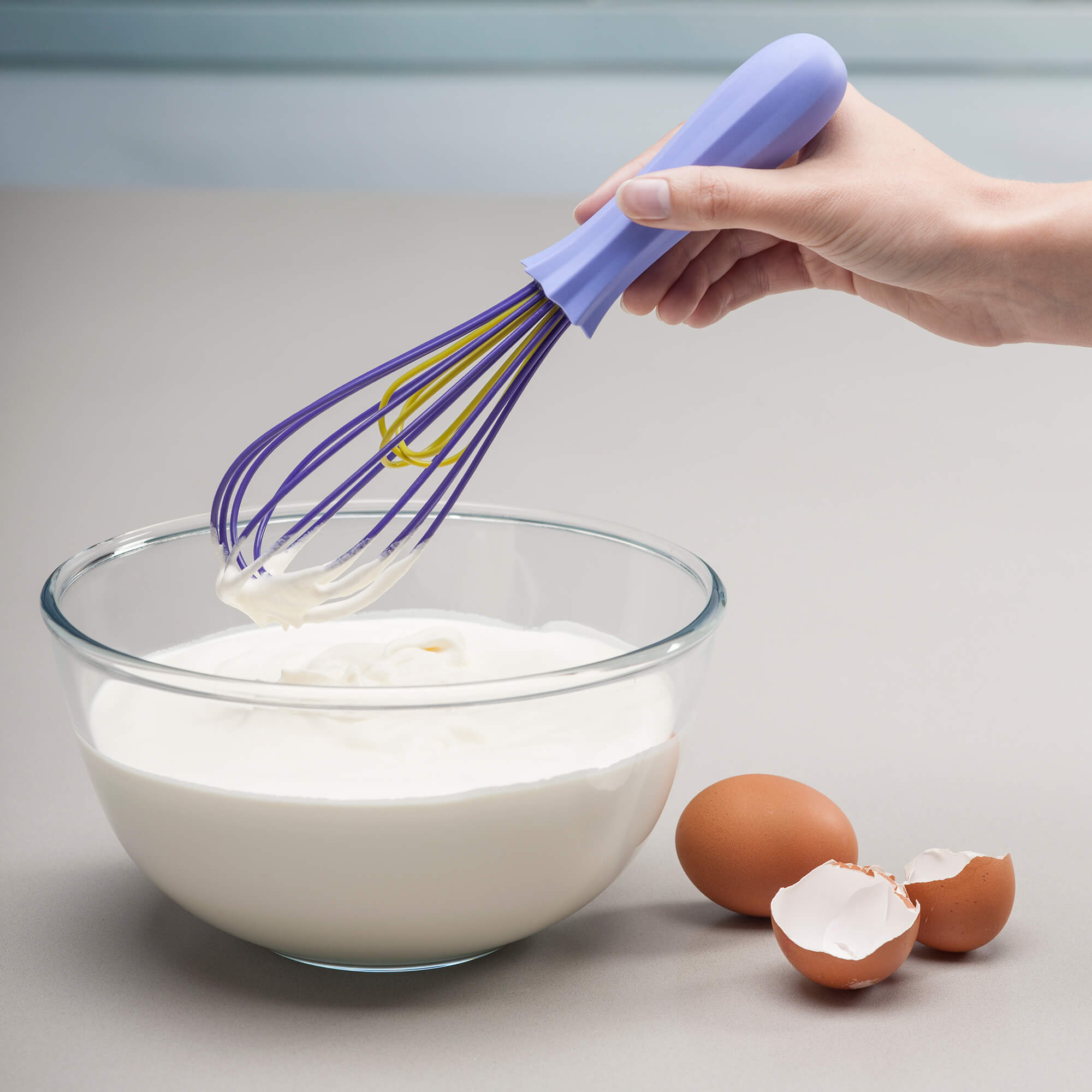 Whipping cream with a Crocus Balloon Whisk by Zeal