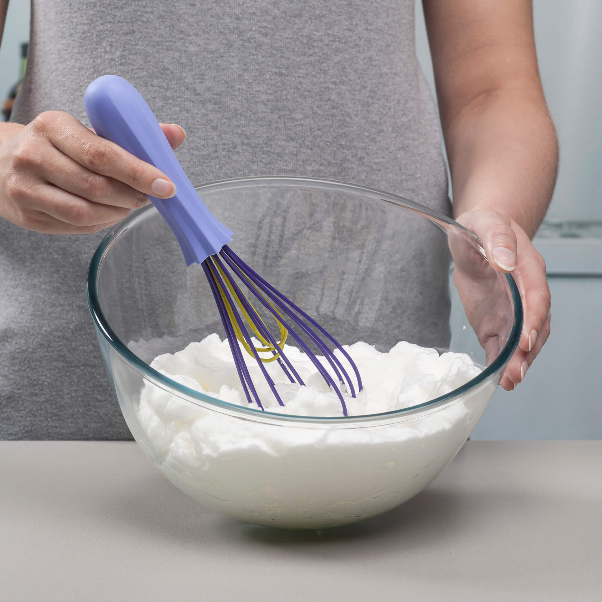 Whipping egg whites with a Crocus Balloon Whisk by Zeal