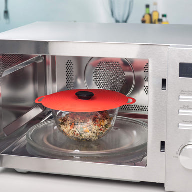 Silicone Self Sealing Lid by Zeal used in a microwave