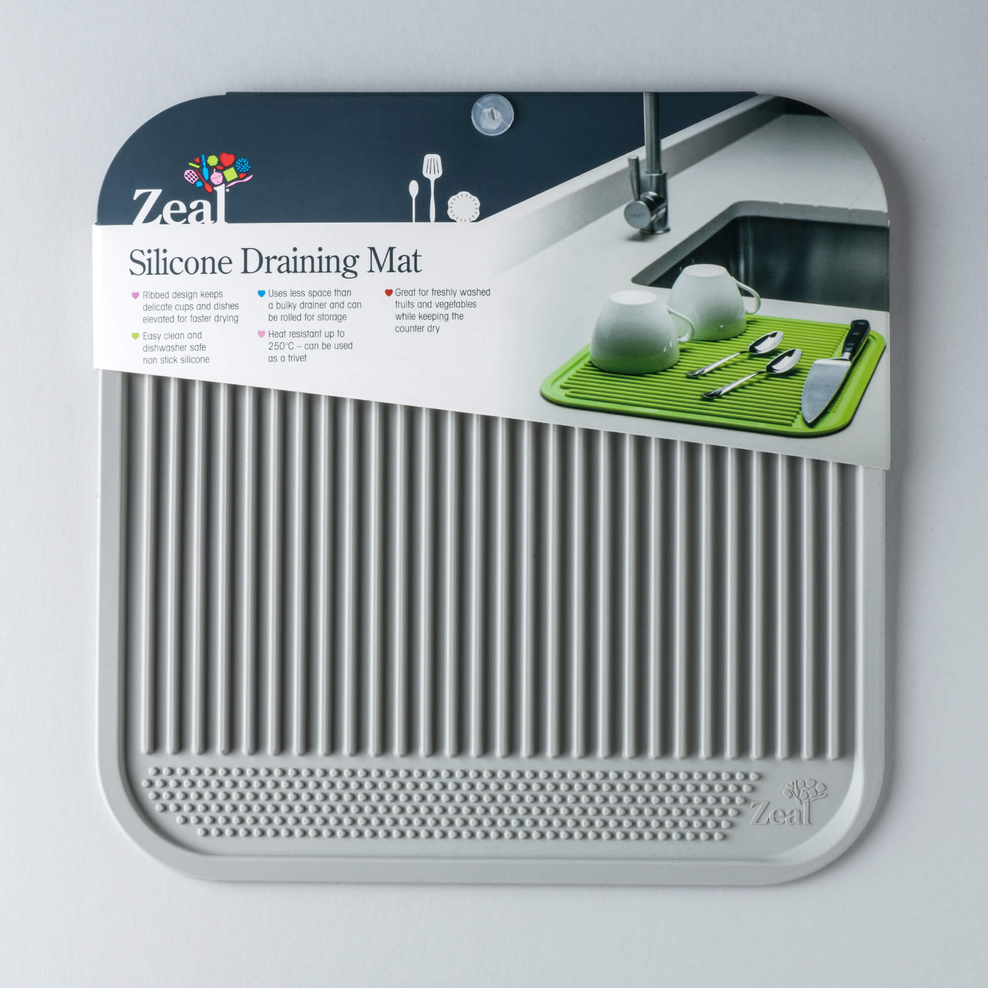 Zeal Silicone Draining Mat in packaging