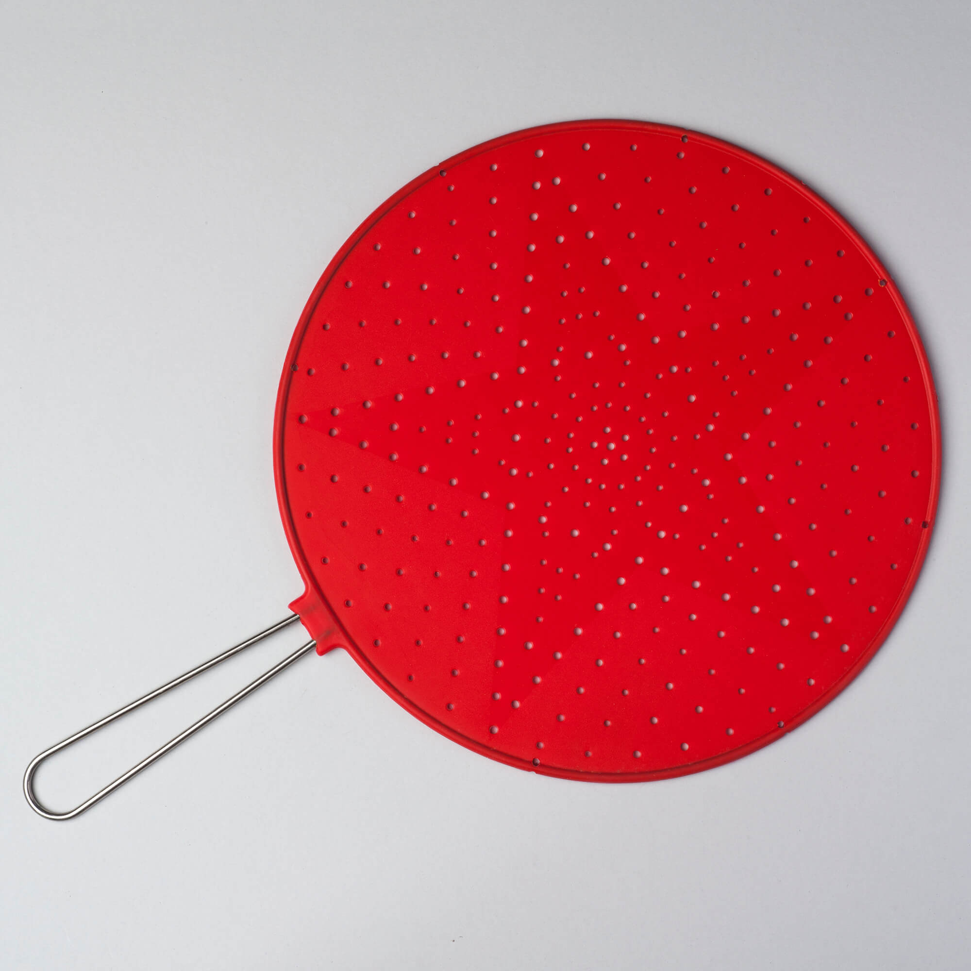 Overhead shot of a Red Zeal No Splash Silicone Splatter Guard