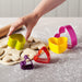 Set of 5 Heart Shaped Cookie Cutters in use cutting biscuits