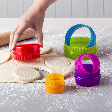 Set of 6 Round Double Cookie Cutters in use