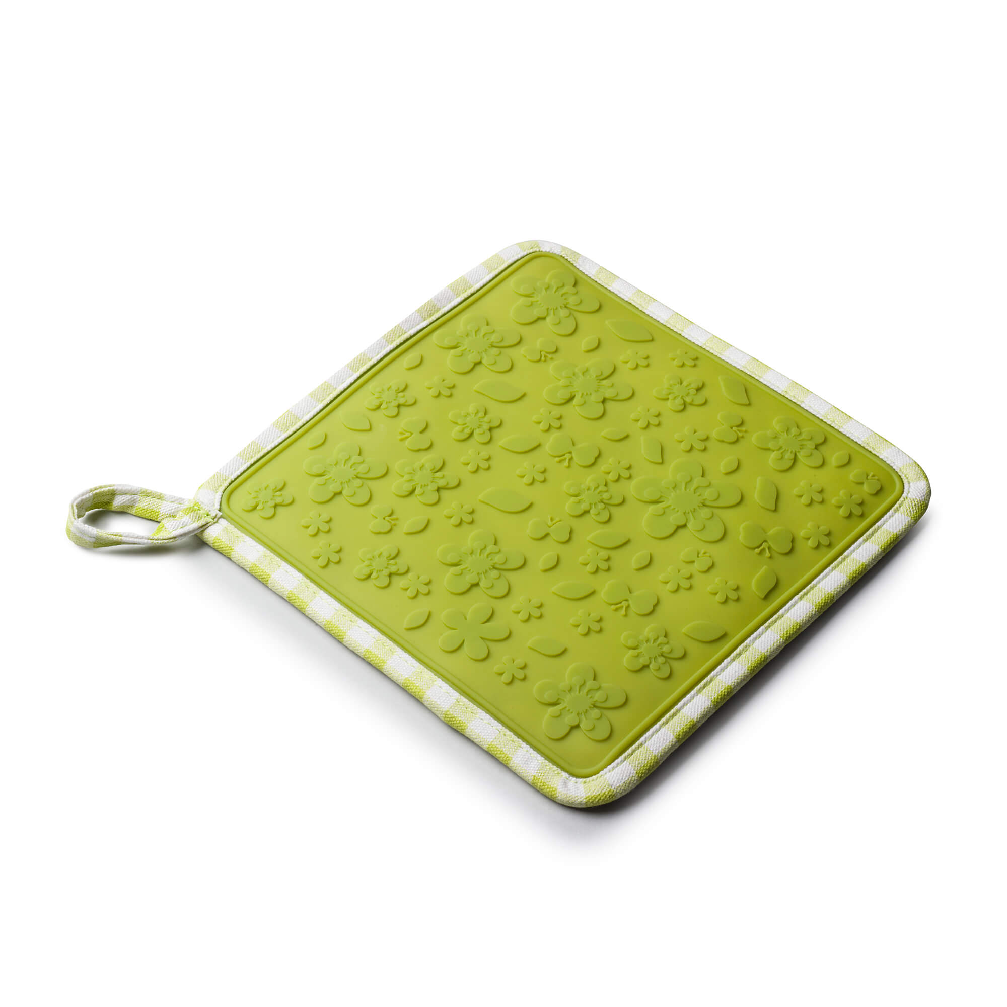 Lime Square Shaped Hot Mat and Grab silicone side