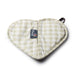 Cream Heart Shaped Silicone Hot Mat and Grab with gingham fabric