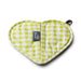 Lime Heart Shaped Silicone Hot Mat and Grab with gingham fabric 