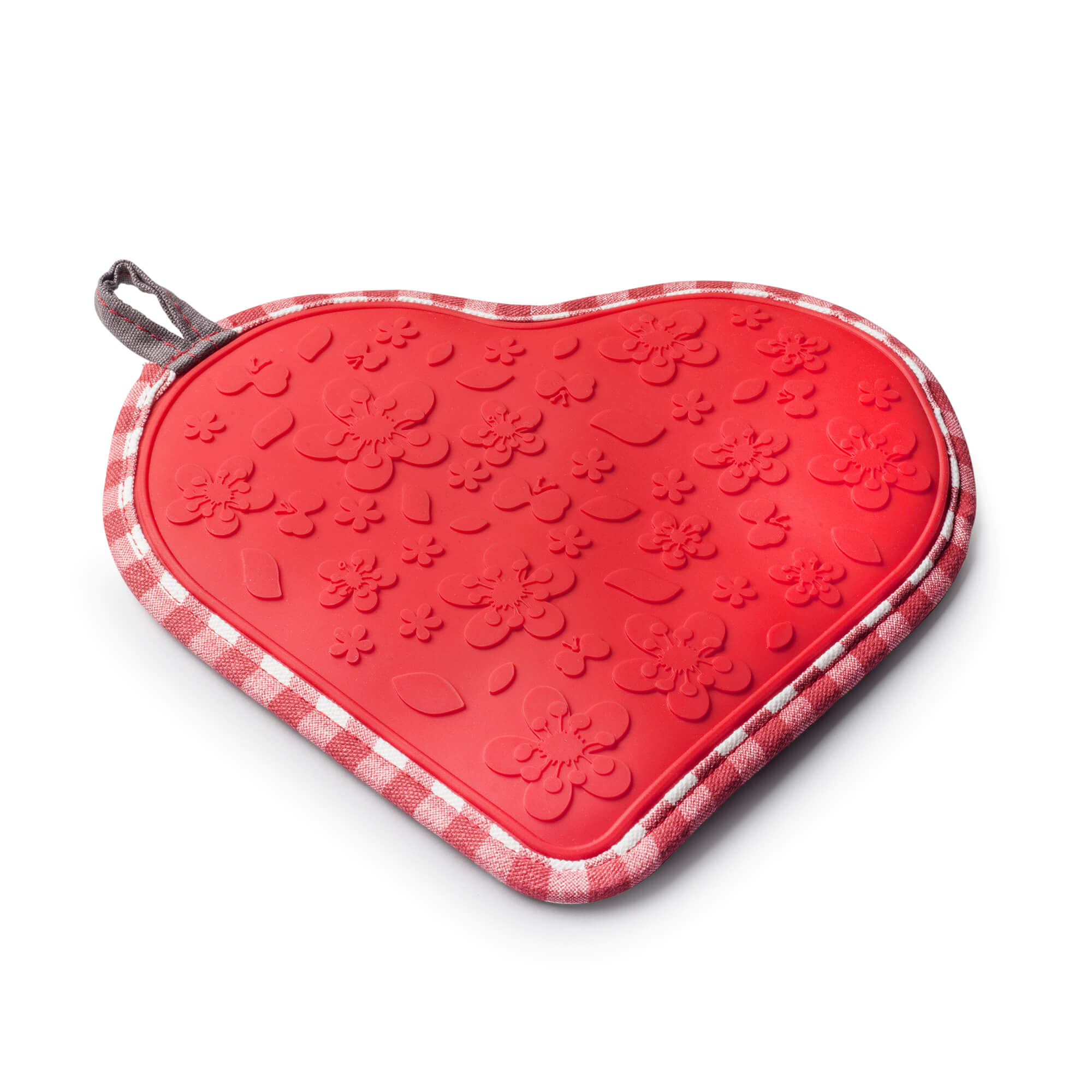 Red Heart Shaped Hot Mat and Grab silicone side