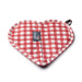 Red Heart Shaped Silicone Hot Mat and Grab with gingham fabric 